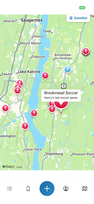 Notata map with moment pins